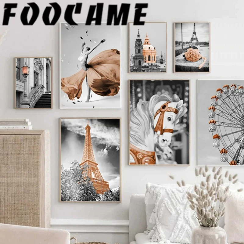 Home Decor Pt - Eiffel Tower Ferris Wheel Dance Painting