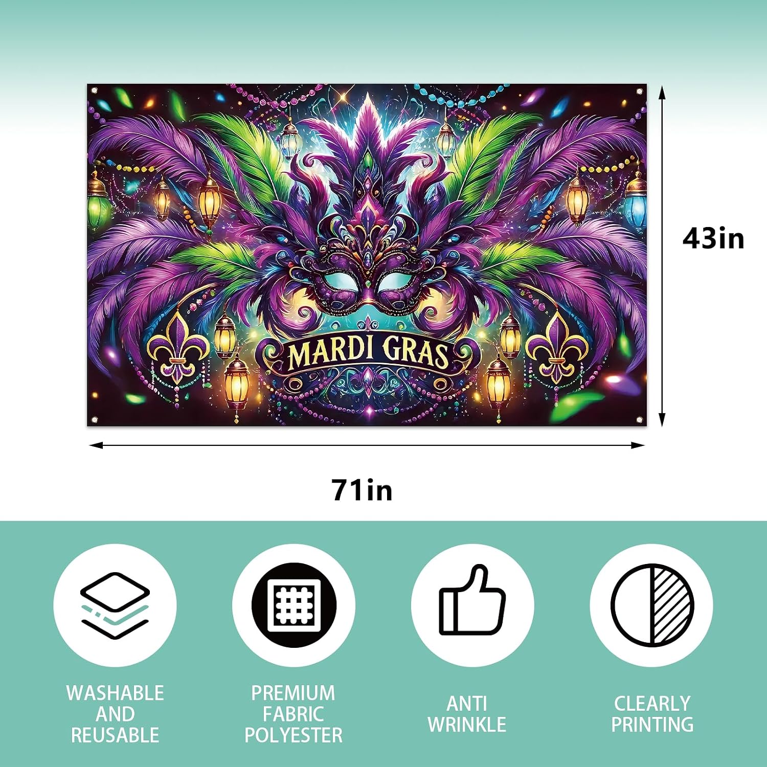 Mardi Gras Photography Backdro - Home Decor New Orleans ulasan dan harga