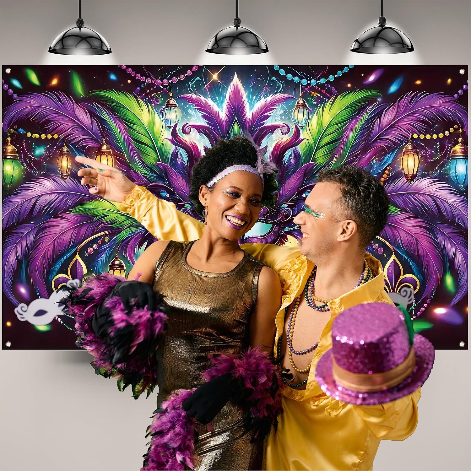 Mardi Gras Photography Backdro - Home Decor New Orleans ulasan dan harga