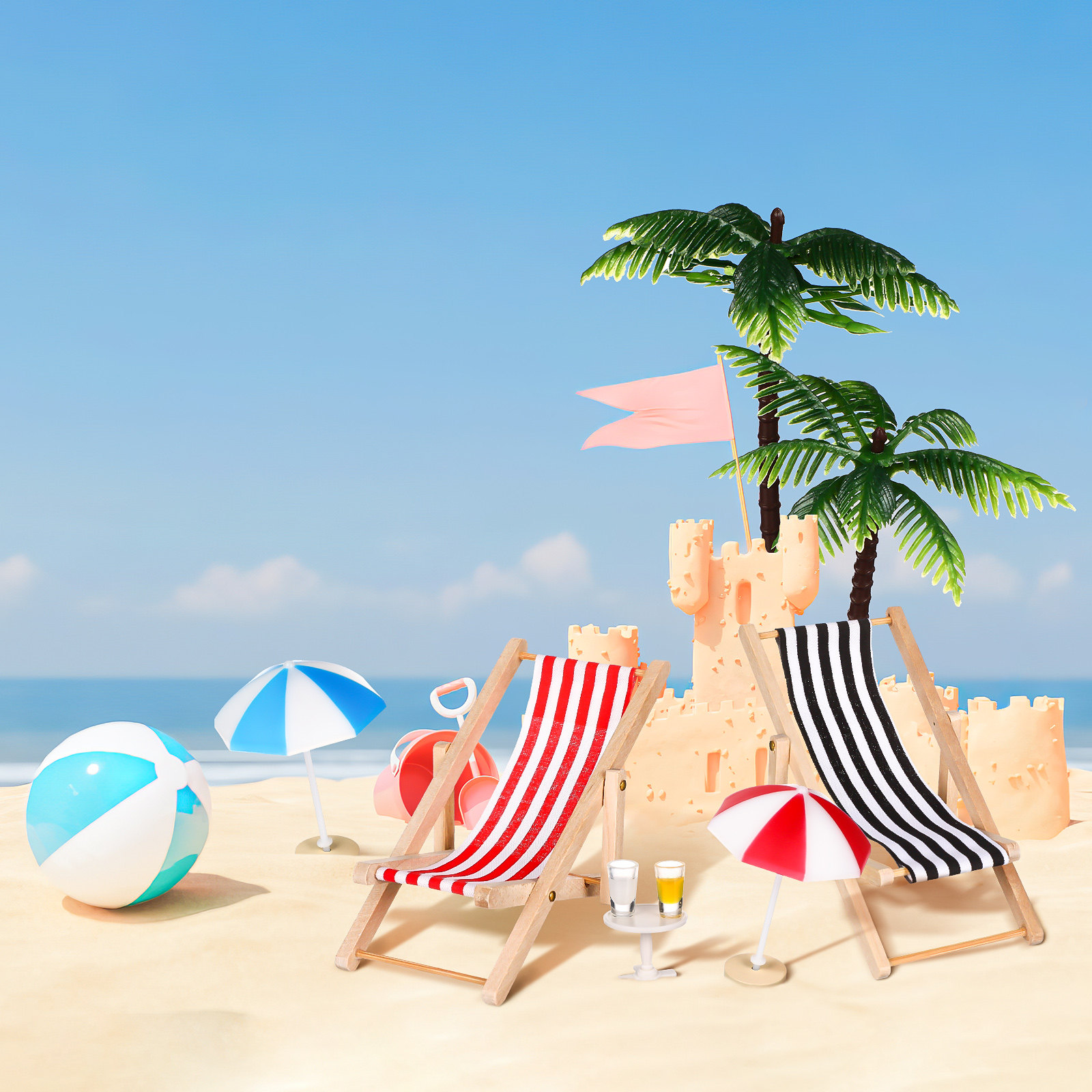 Mini Beach Landscape Ornament  - Home Decor Tree ulasan dan harga