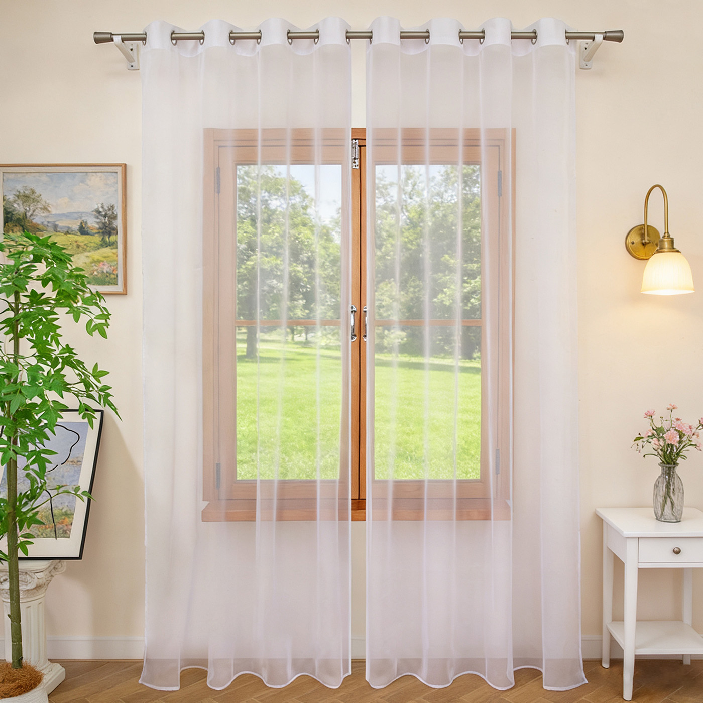 1PC White Sheer Curtain, Gromm - Home Decor Pt ulasan dan harga