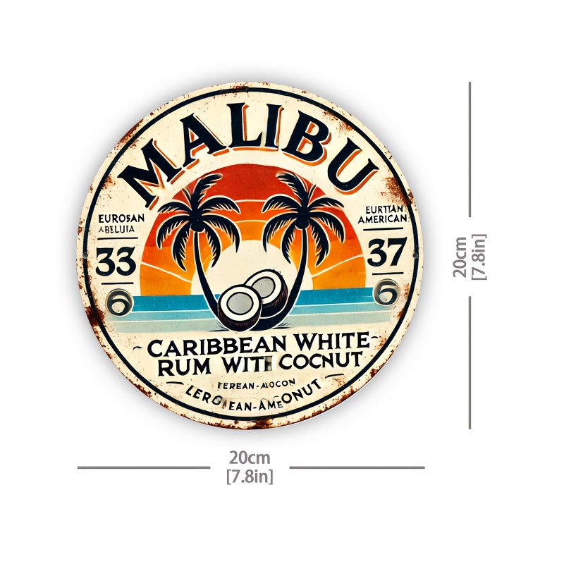 Vintage Malibu Rum Coconut Alu - Home Decor Tree ulasan dan harga