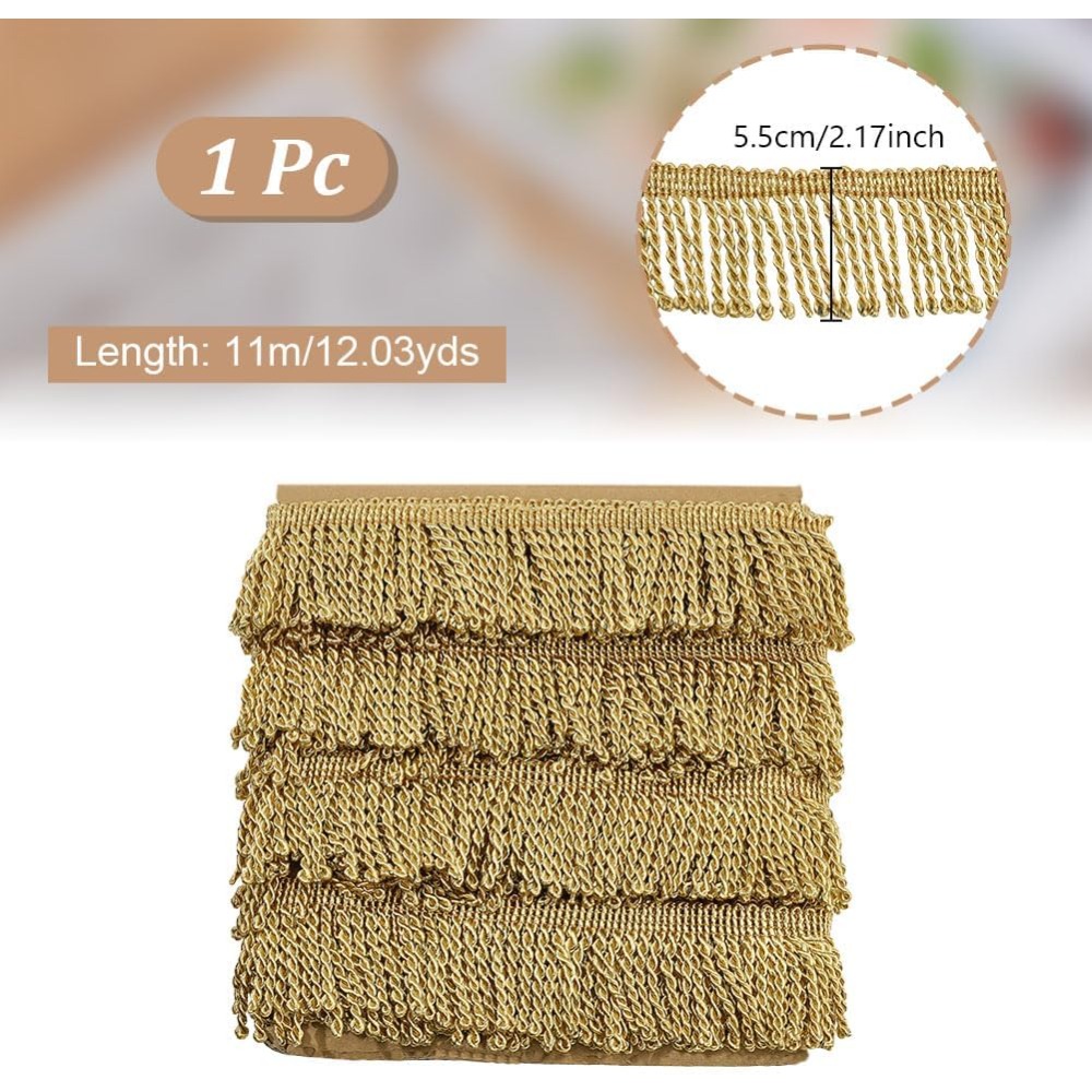 12 Yardsx2.2Inch Fringe Trim C - Home Decor Curtain ulasan dan harga