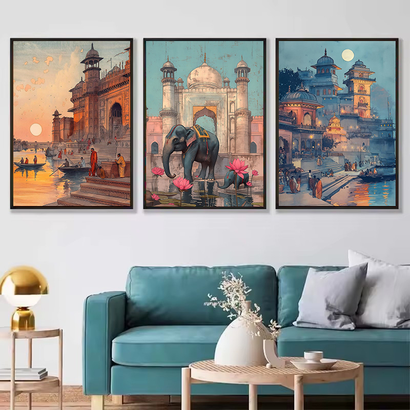 Vintage Ancient India Living B - Home Decor Varanasi ulasan dan harga