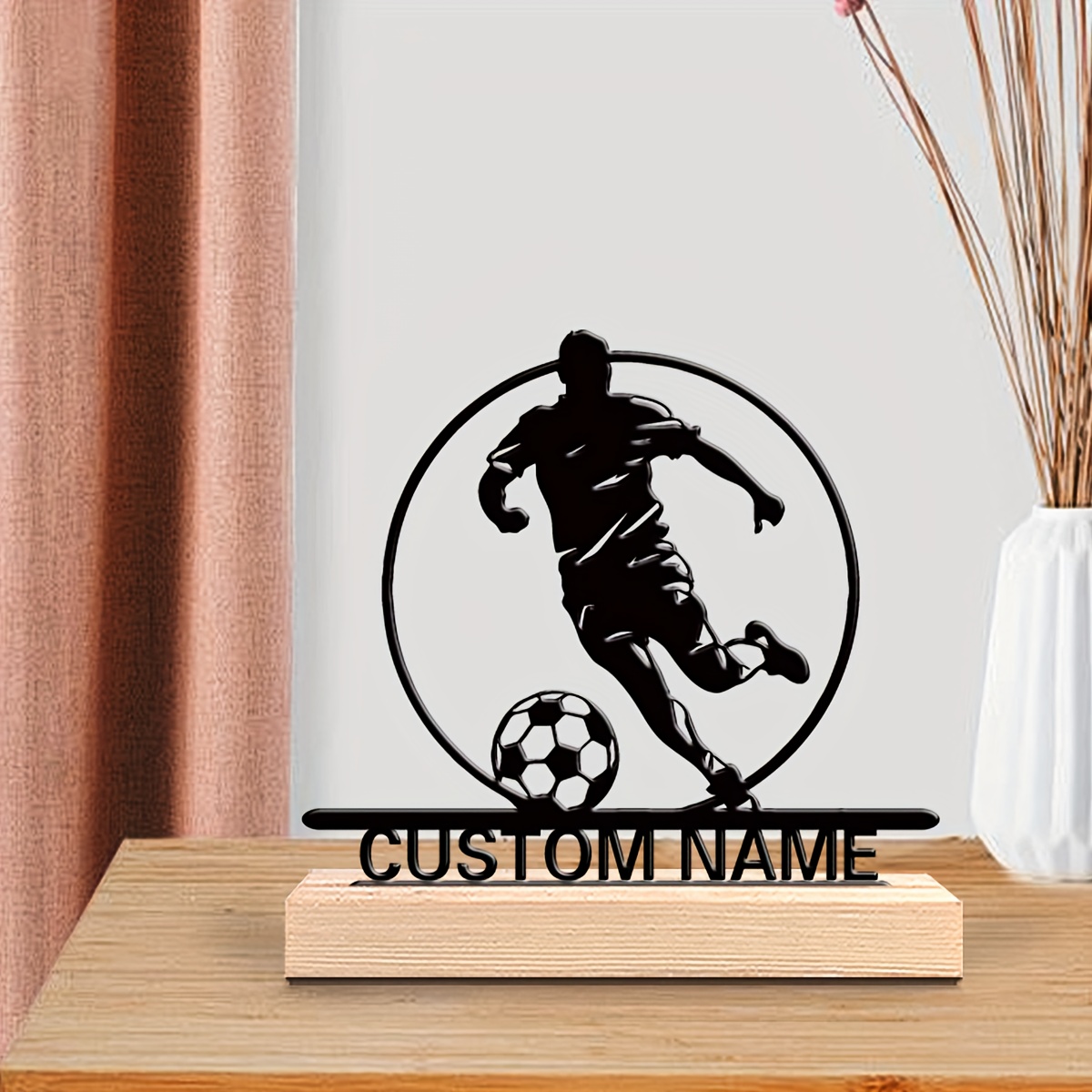 Custom Soccer Player Metal Sta - Home Decor Theme ulasan dan harga