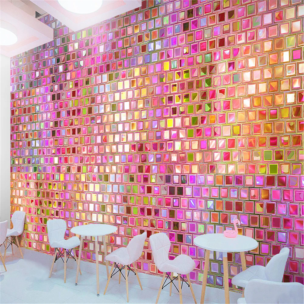 Custom Colored mosaic wallpape - Home Decor Online Shopping ulasan dan harga