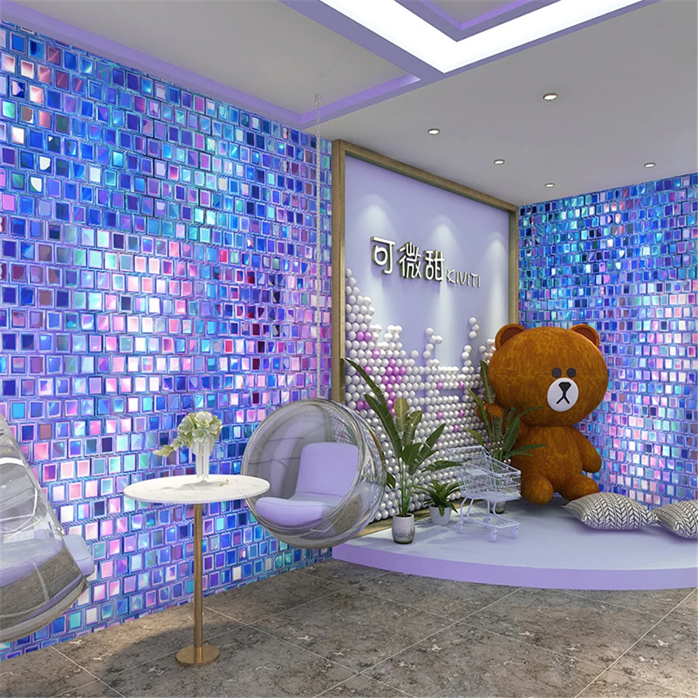 Custom Colored mosaic wallpape - Home Decor Online Shopping ulasan dan harga