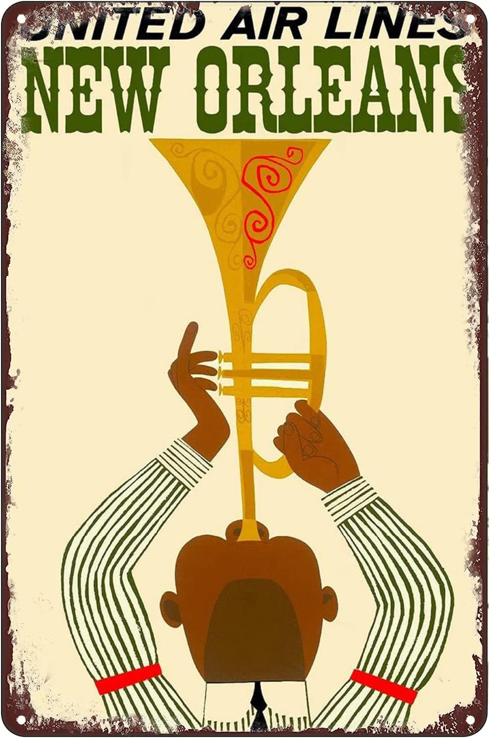 Retro Metal Tin Sign - New Orl - Home Decor New Orleans ulasan dan harga