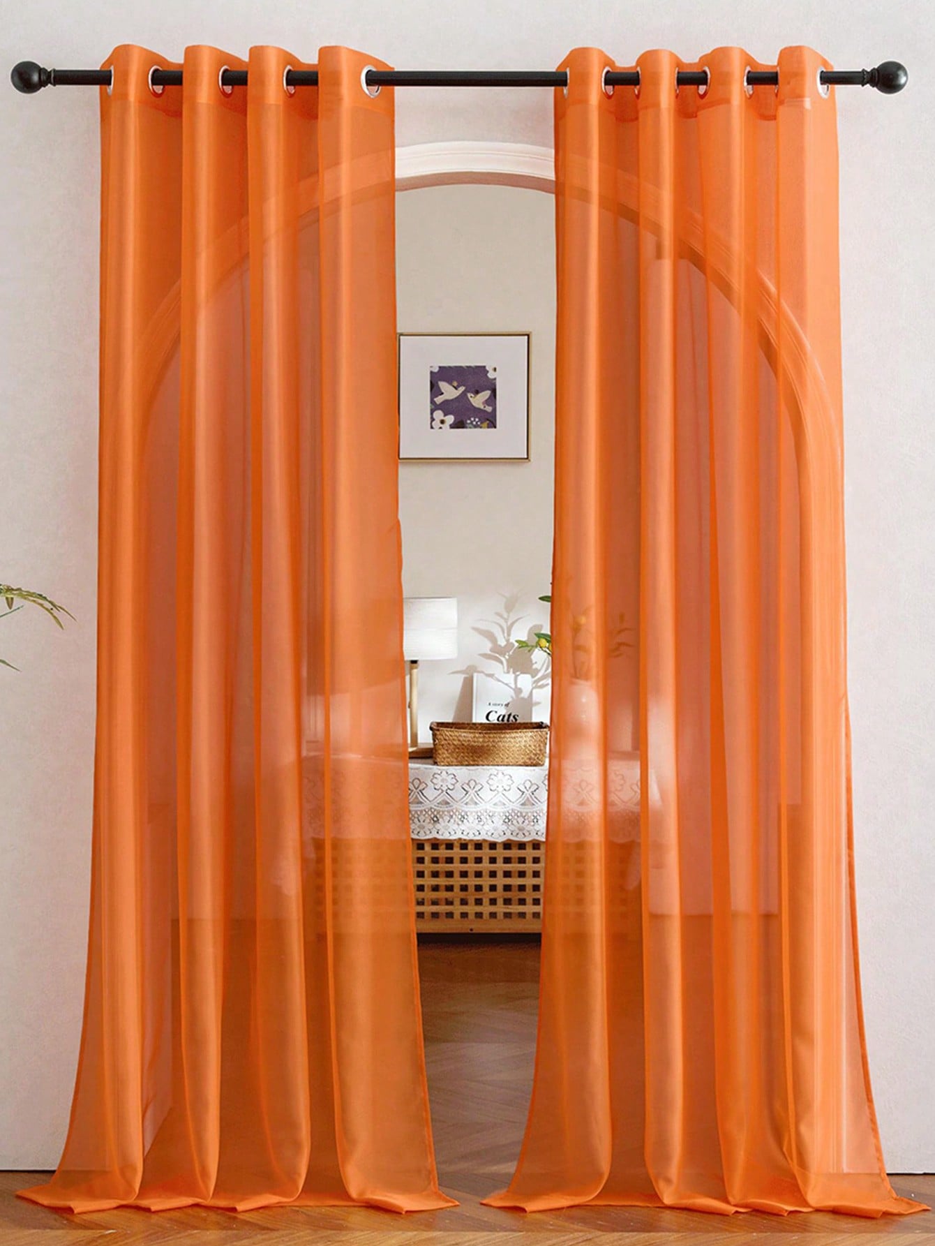 1pc Elegant Transparent Orange - Home Decor Curtain ulasan dan harga