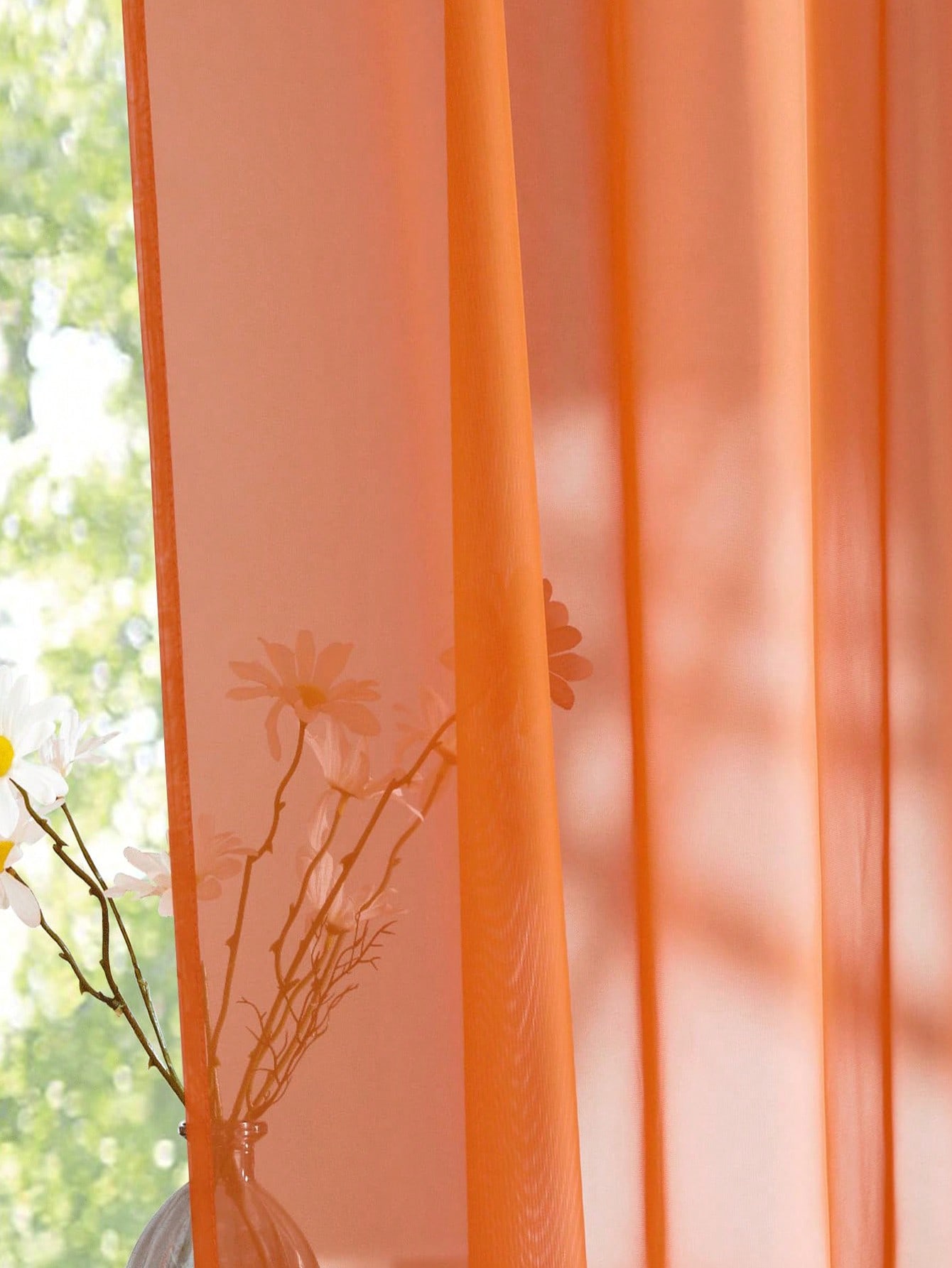 1pc Elegant Transparent Orange - Home Decor Curtain ulasan dan harga