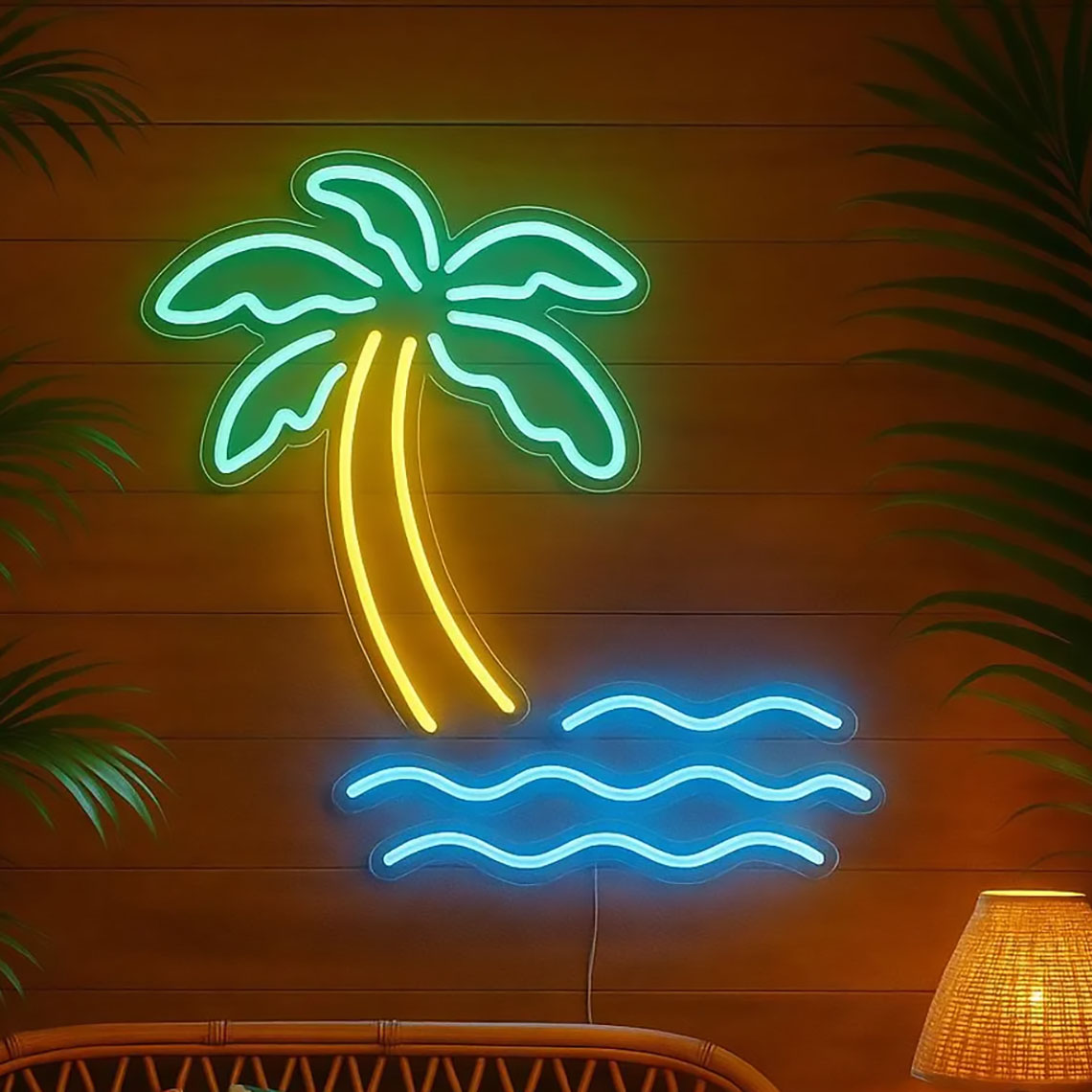 Palm Tree Neon Sign Tropical B - Home Decor Tree ulasan dan harga