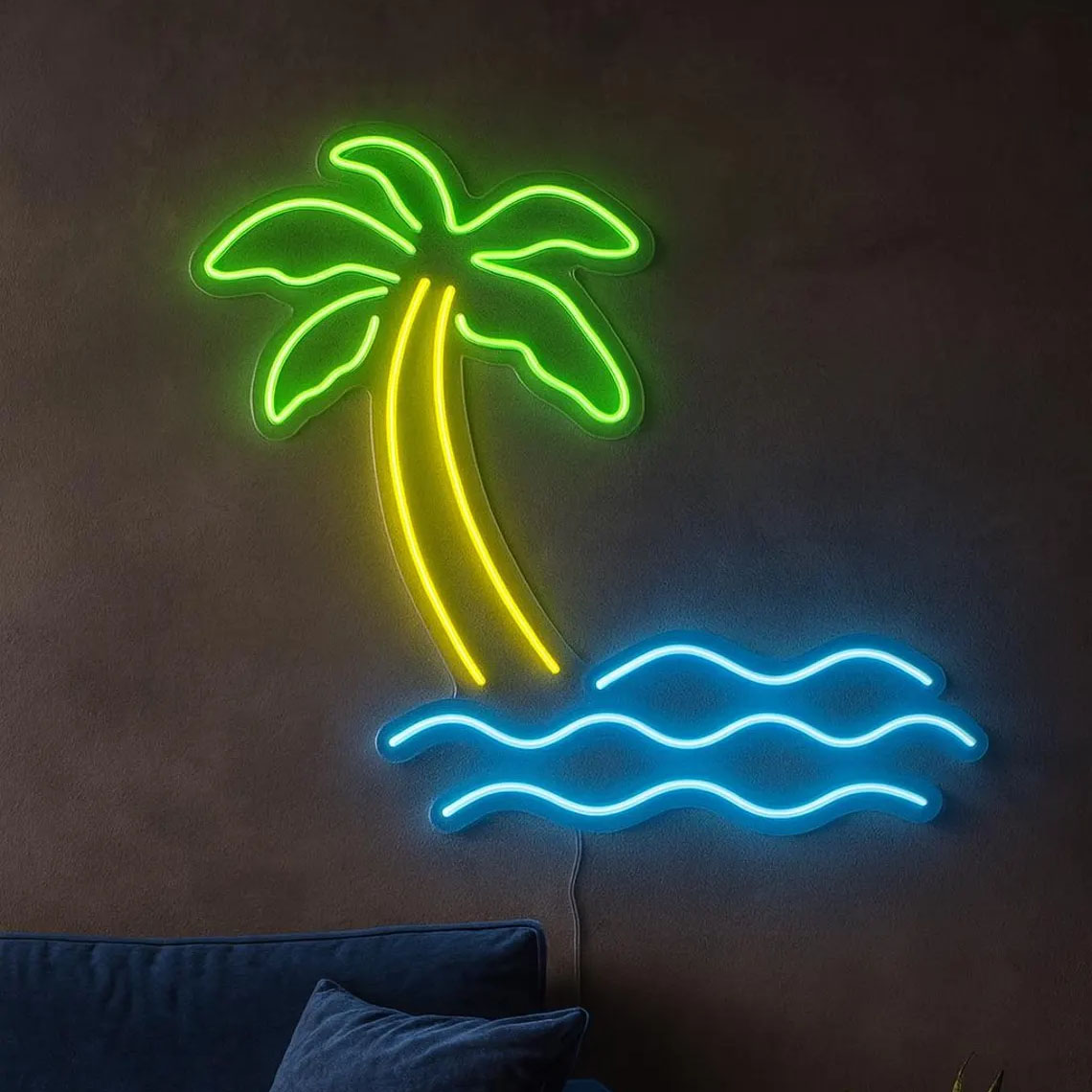 Palm Tree Neon Sign Tropical B - Home Decor Tree ulasan dan harga