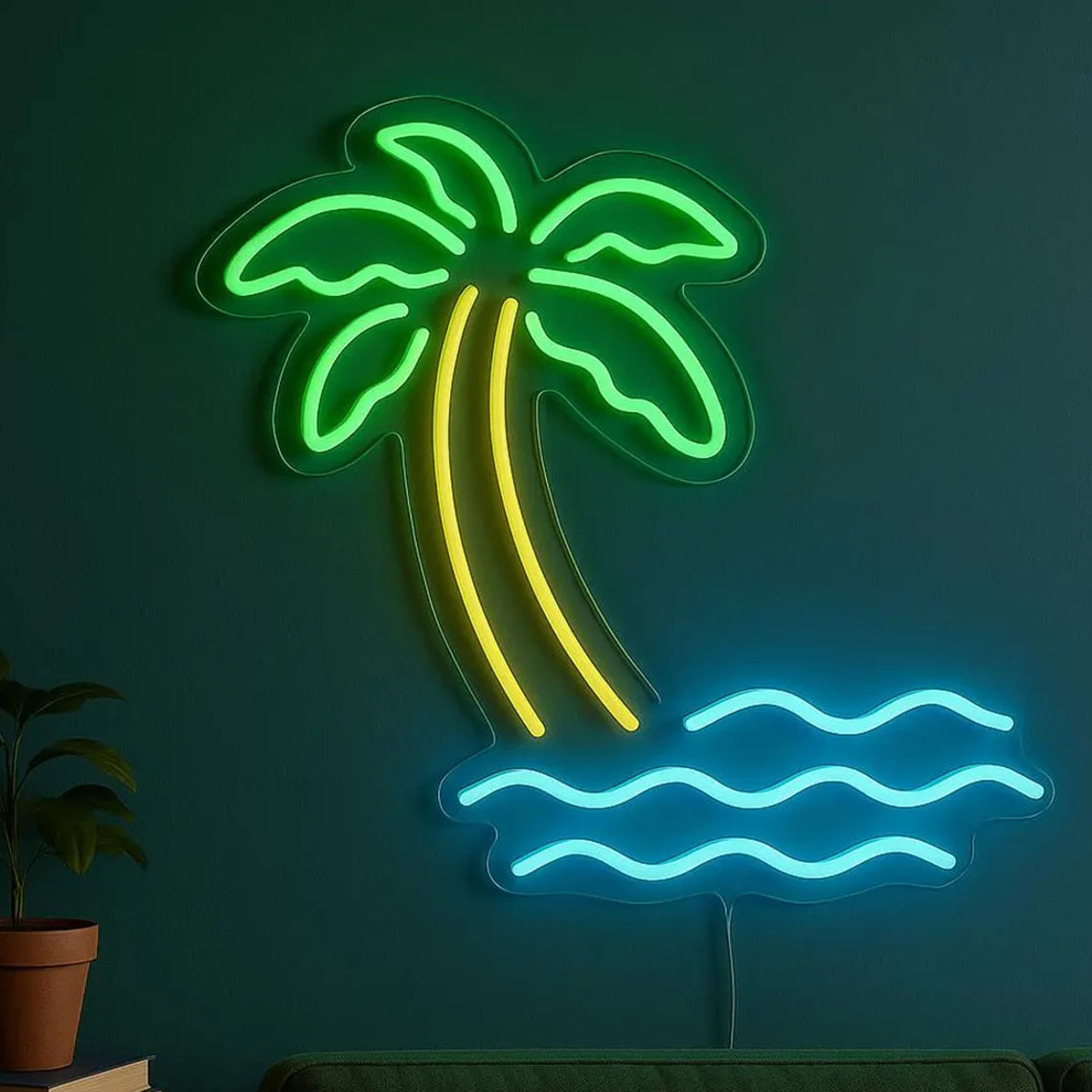 Palm Tree Neon Sign Tropical B - Home Decor Tree ulasan dan harga